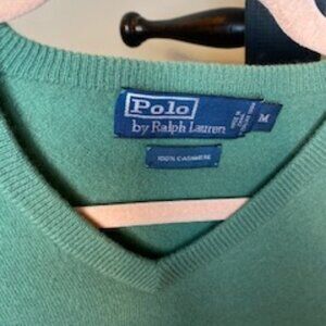 Polo by Ralph Lauren Cashmere V-Neck Sweater – Green
